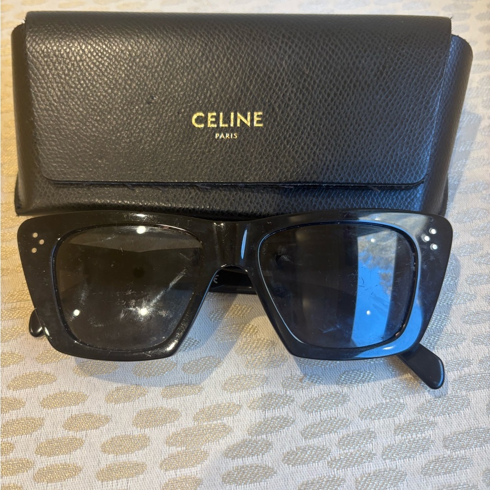 Celine Black Gloss Oversized Square Sunglasses